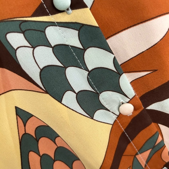 HAVER LONDON Multicolor Print Blouse Long Sleeve Botton Front Size S/P NWT - Picture 7 of 10